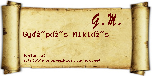 Gyöpös Miklós névjegykártya
